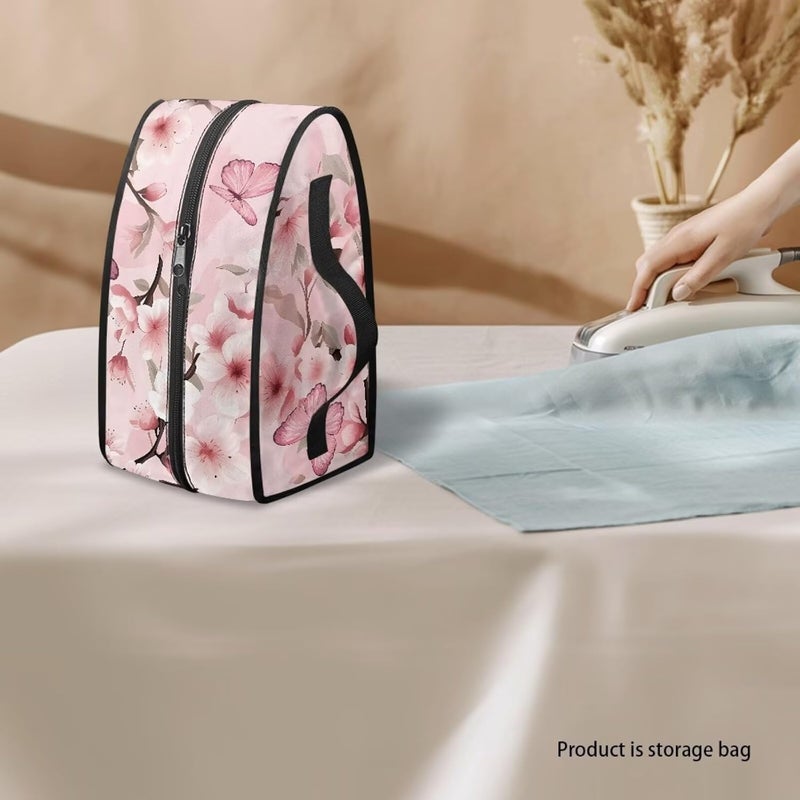 Goncariar حقيبة تخزين مكواة بتصميم فراشة وزهور - حقيبة مكواة أنيقة محمولة واقية - حقائب حمل عالمية لمعظم المكواة - Image 3
